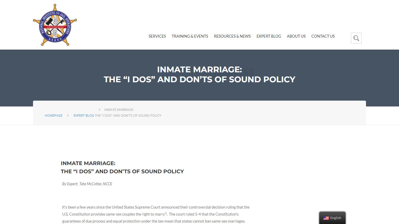 The “I DOs” and DON’Ts of Sound Policy - jail training